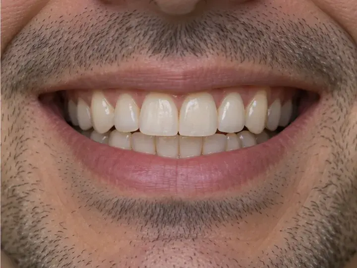 Imagen ilustrativa de la misma sonrisa después del tratamiento de implantes dentales