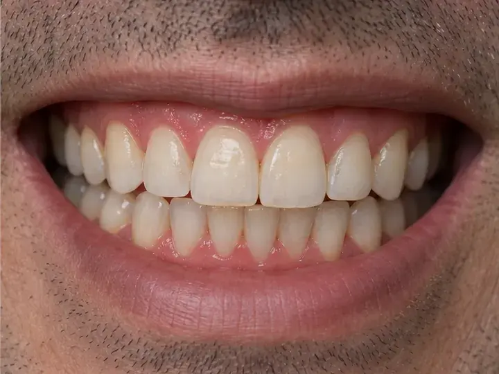 Imagen ilustrativa de la misma sonrisa después del tratamiento de periodoncia